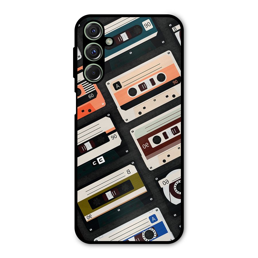 Vintage Retro Cassettes Metal Back Case for Galaxy F34