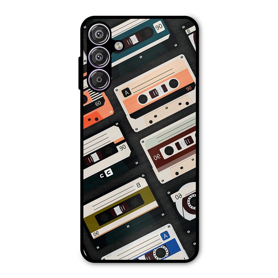 Vintage Retro Cassettes Metal Back Case for Galaxy M15