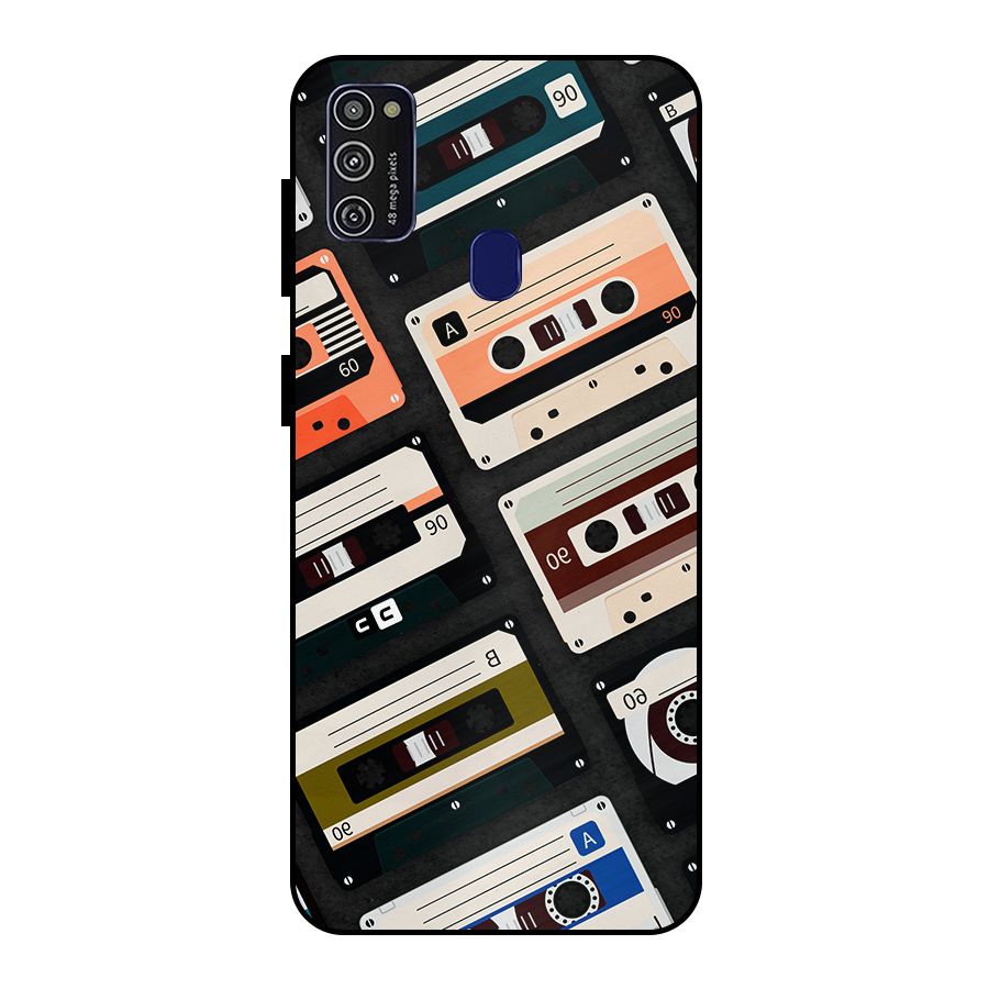 Vintage Retro Cassettes Metal Back Case for Galaxy M21