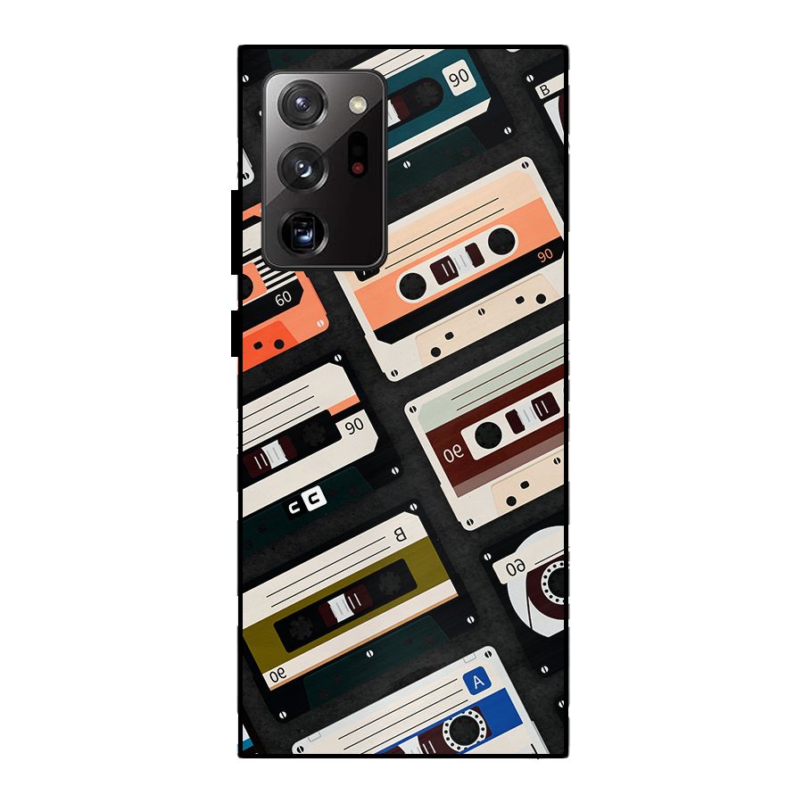 Vintage Retro Cassettes Metal Back Case for Galaxy Note 20 Ultra