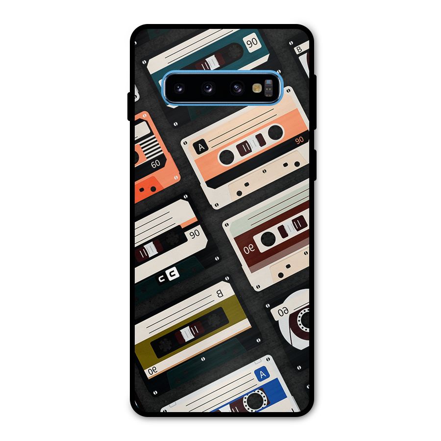 Vintage Retro Cassettes Metal Back Case for Galaxy S10