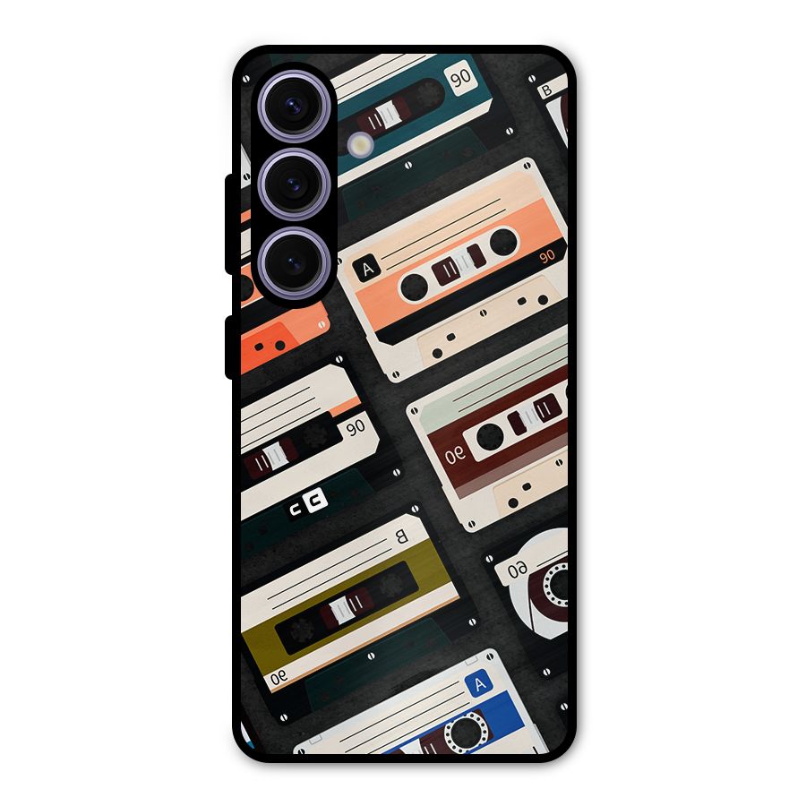 Vintage Retro Cassettes Metal Back Case for Galaxy S24