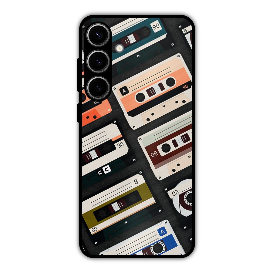 Vintage Retro Cassettes Metal Back Case for Galaxy S24 Plus