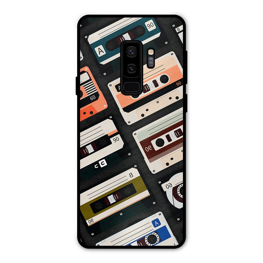 Vintage Retro Cassettes Metal Back Case for Galaxy S9 Plus