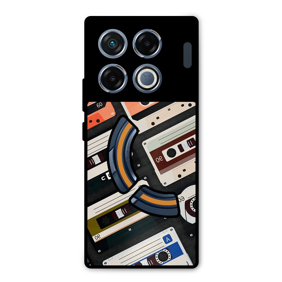 Vintage Retro Cassettes Metal Back Case for Infinix GT 20 Pro