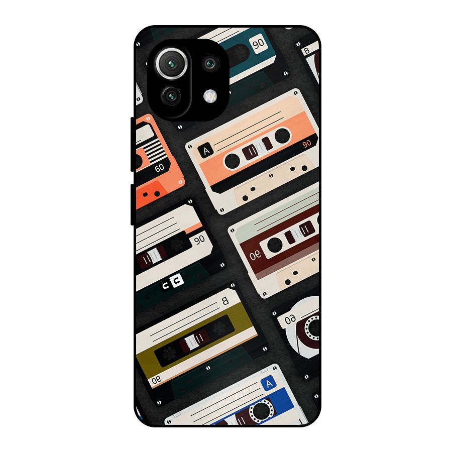 Vintage Retro Cassettes Metal Back Case for Mi 11 Lite NE 5G