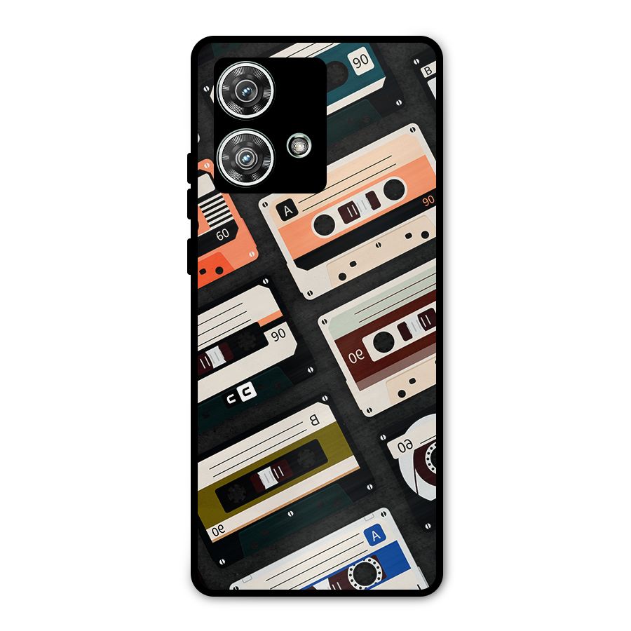 Vintage Retro Cassettes Metal Back Case for Motorola Edge 40 Neo