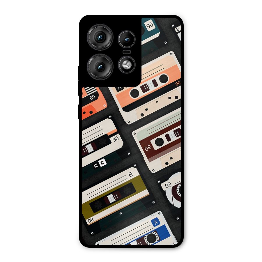 Vintage Retro Cassettes Metal Back Case for Motorola Edge 50 Pro