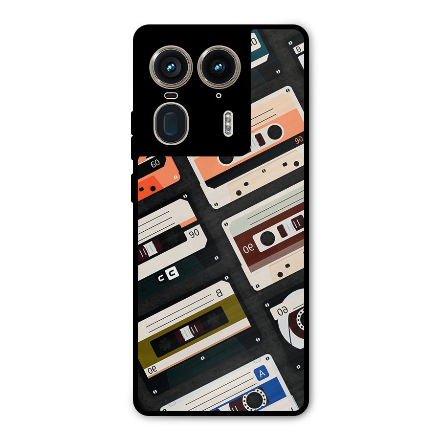 Vintage Retro Cassettes Metal Back Case for Motorola Edge 50 Ultra