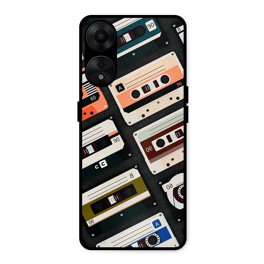 Vintage Retro Cassettes Metal Back Case for Oppo A78 5G