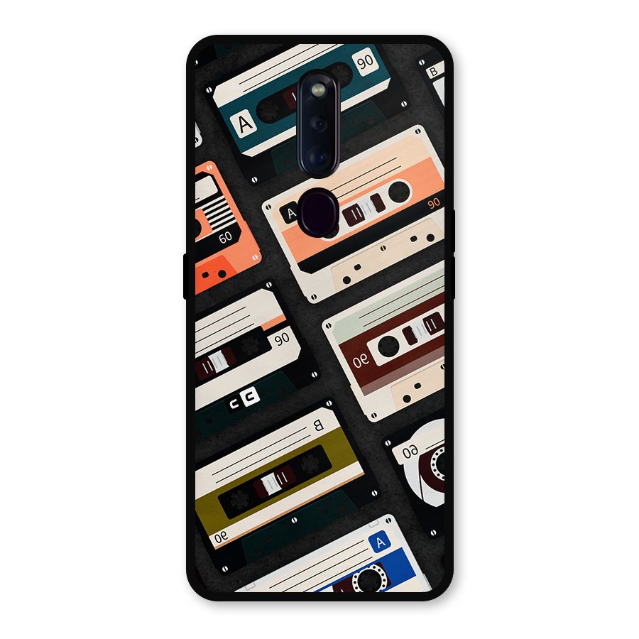 Vintage Retro Cassettes Metal Back Case for Oppo F11 Pro