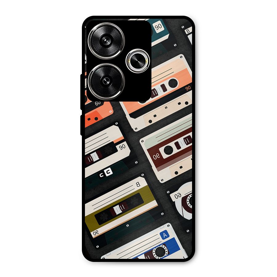 Vintage Retro Cassettes Metal Back Case for Poco F6