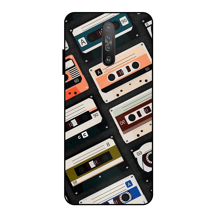 Vintage Retro Cassettes Metal Back Case for Poco X2