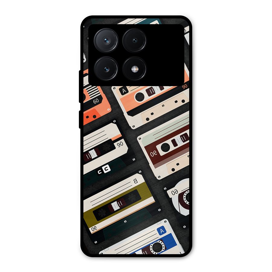 Vintage Retro Cassettes Metal Back Case for Poco X6 Pro