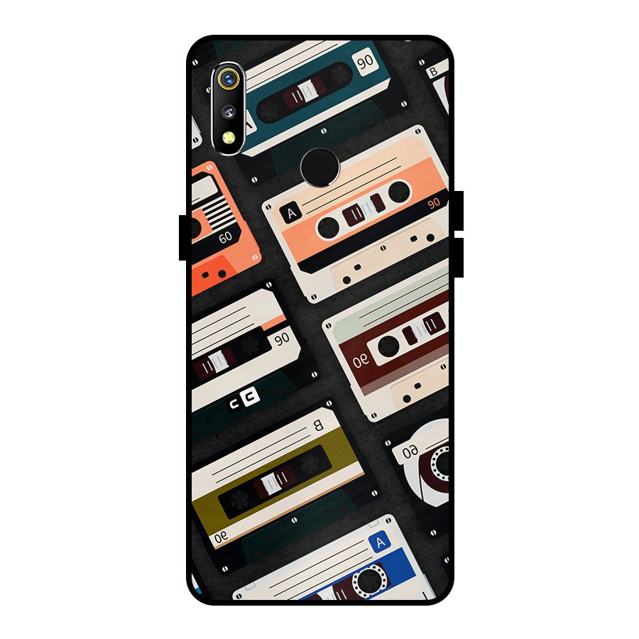 Vintage Retro Cassettes Metal Back Case for Realme 3