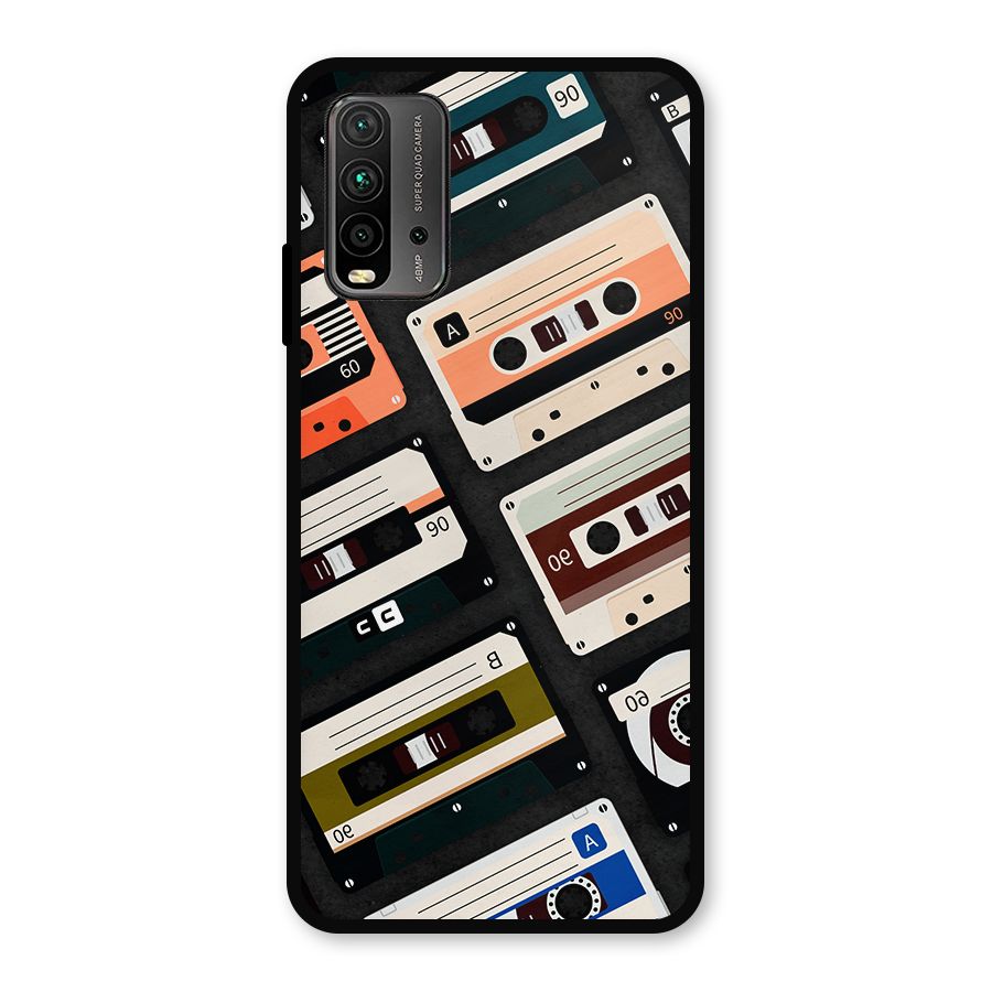 Vintage Retro Cassettes Metal Back Case for Redmi 9 Power