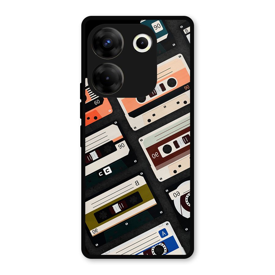 Vintage Retro Cassettes Metal Back Case for Tecno Camon 20 Pro