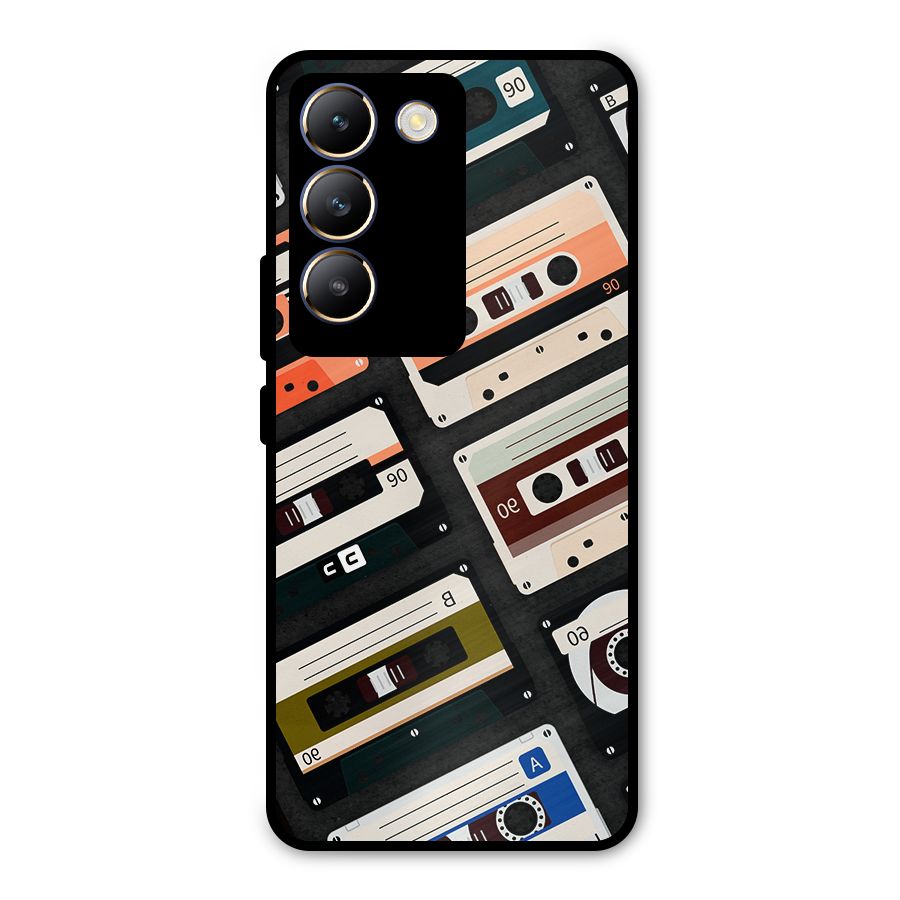 Vintage Retro Cassettes Metal Back Case for Vivo T3 5G
