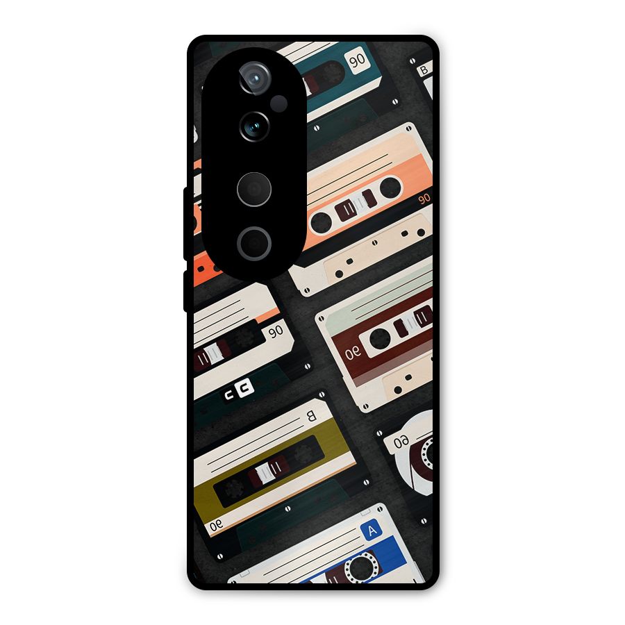 Vintage Retro Cassettes Metal Back Case for Vivo T3 Ultra