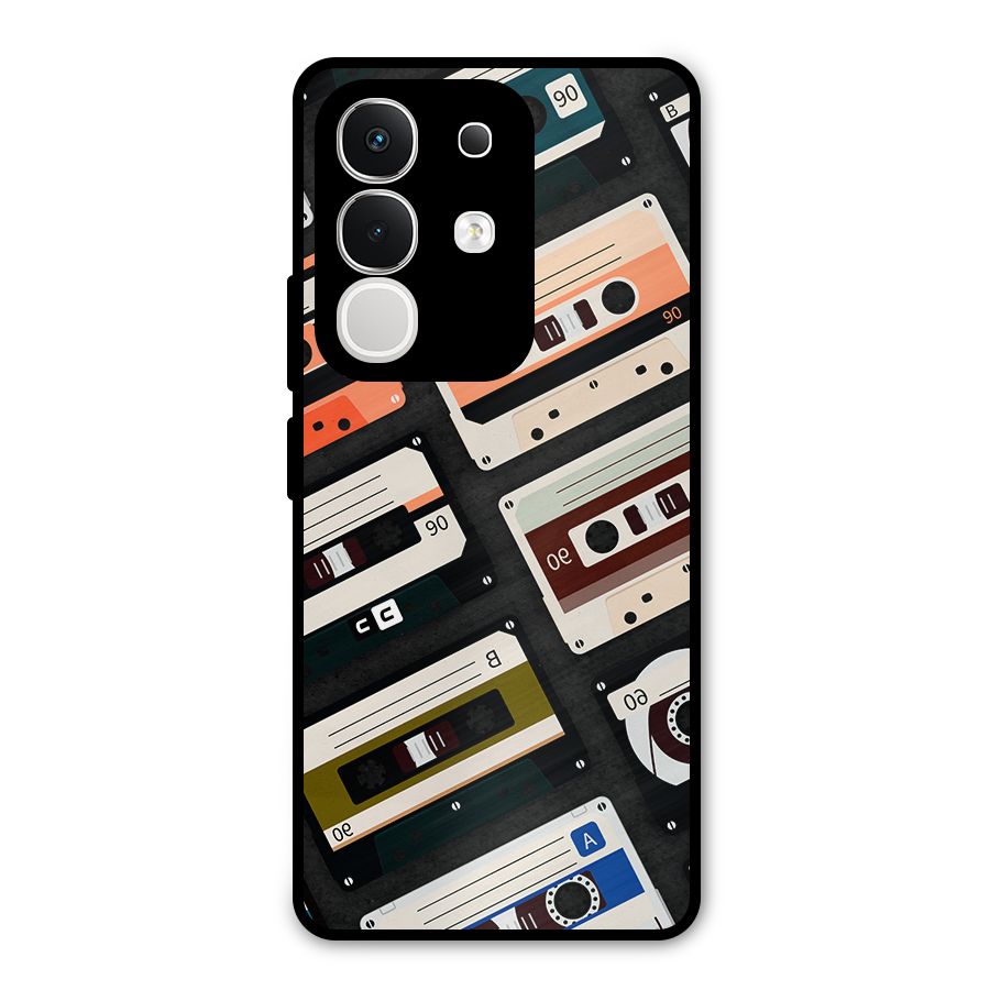 Vintage Retro Cassettes Metal Back Case for Vivo T4x