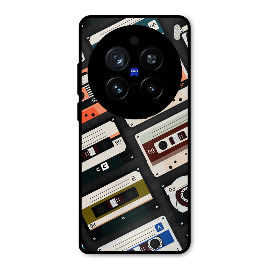 Vintage Retro Cassettes Metal Back Case for Vivo X200 Pro