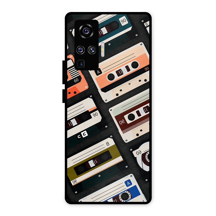 Vintage Retro Cassettes Metal Back Case for Vivo X50 Pro