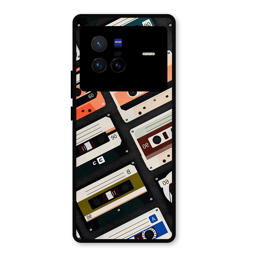 Vintage Retro Cassettes Metal Back Case for Vivo X80
