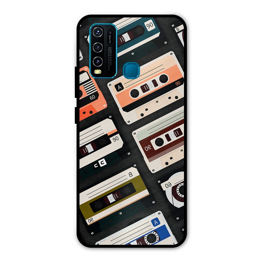Vintage Retro Cassettes Metal Back Case for Vivo Y30