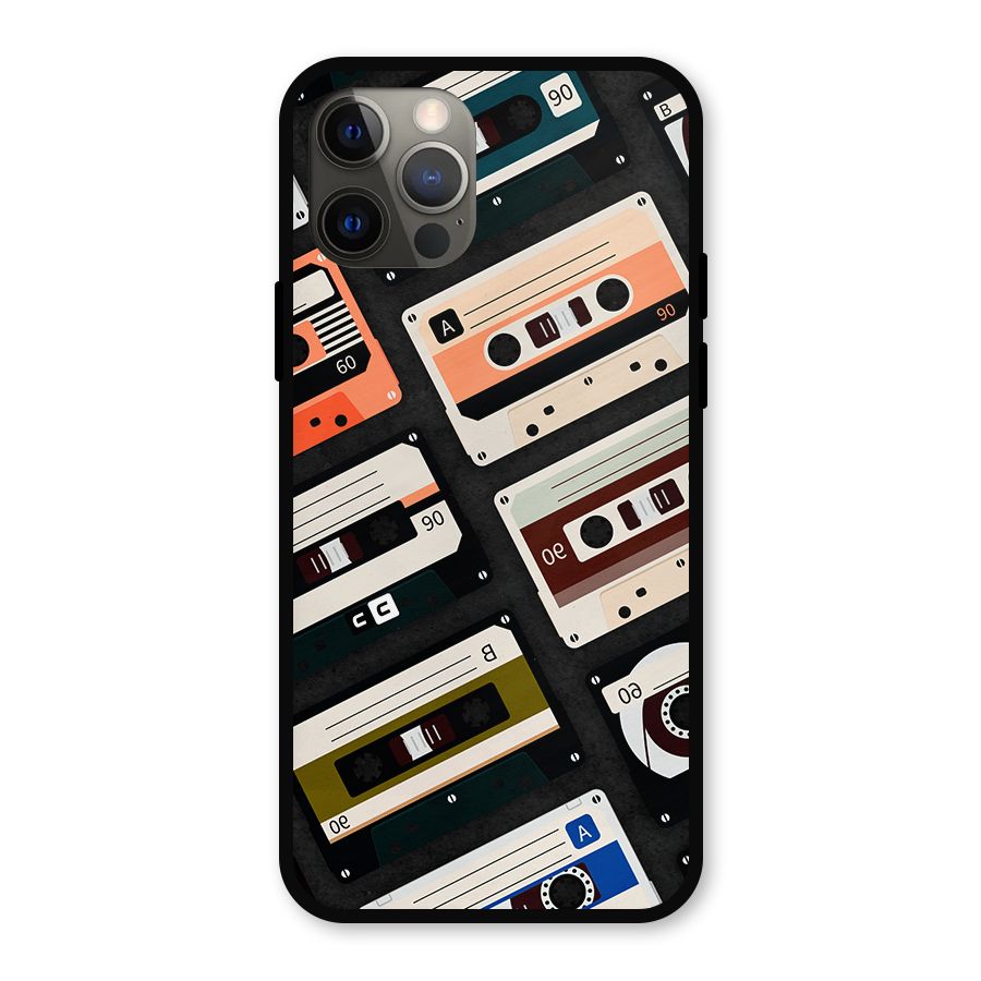 Vintage Retro Cassettes Metal Back Case for iPhone 12 Pro