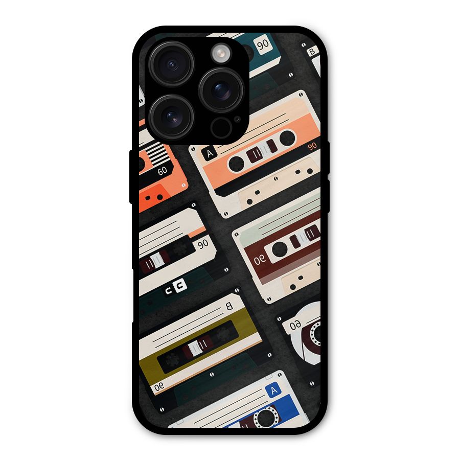 Vintage Retro Cassettes Metal Back Case for iPhone 16 Pro