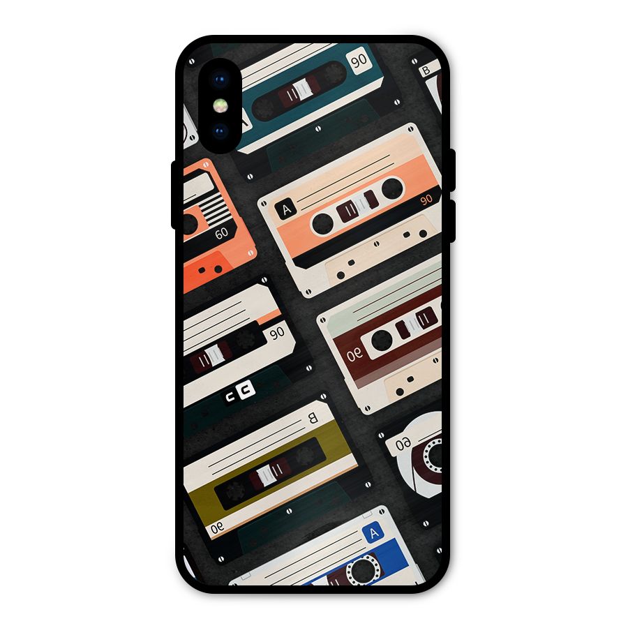 Vintage Retro Cassettes Metal Back Case for iPhone XS