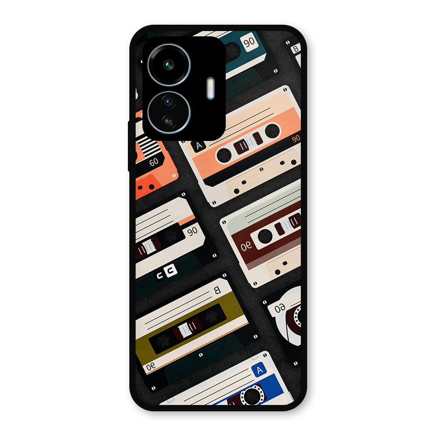 Vintage Retro Cassettes Metal Back Case for vivo iQOO Z6 Lite 5G