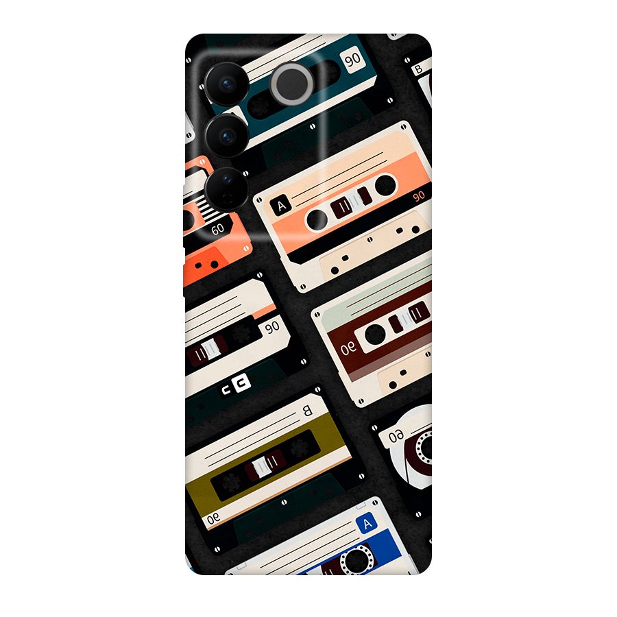 Vintage Retro Cassettes Original Polycarbonate Back Case for Vivo V27