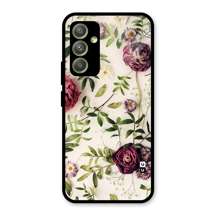 Vintage Rust Floral Glass Back Case for Galaxy A54