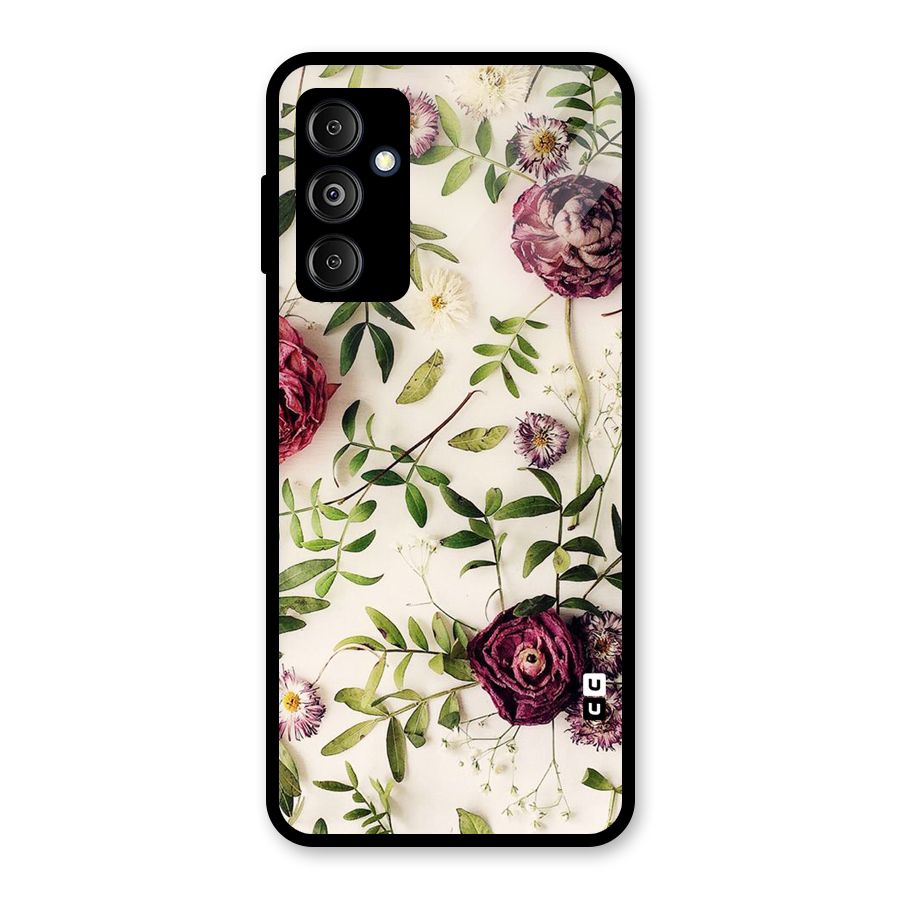 Vintage Rust Floral Glass Back Case for Galaxy M14 5G