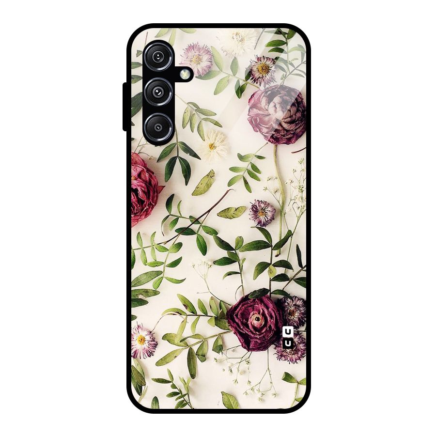 Vintage Rust Floral Glass Back Case for Galaxy M34 5G