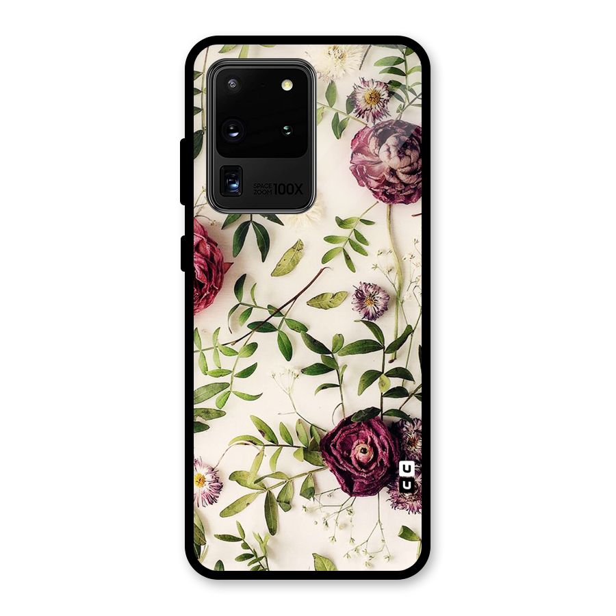 Vintage Rust Floral Glass Back Case for Galaxy S20 Ultra