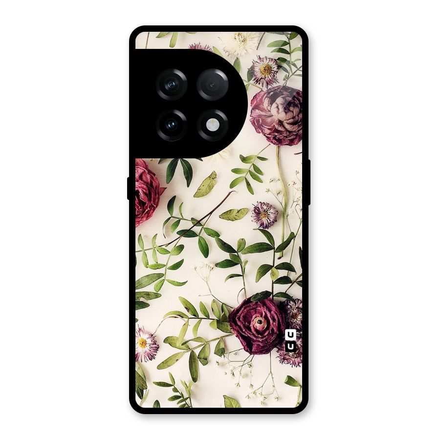 Vintage Rust Floral Glass Back Case for OnePlus 11R