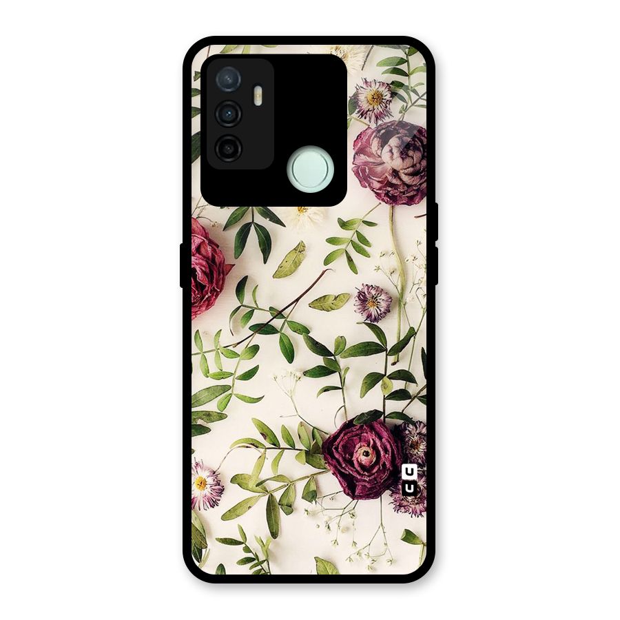 Vintage Rust Floral Glass Back Case for Oppo A53