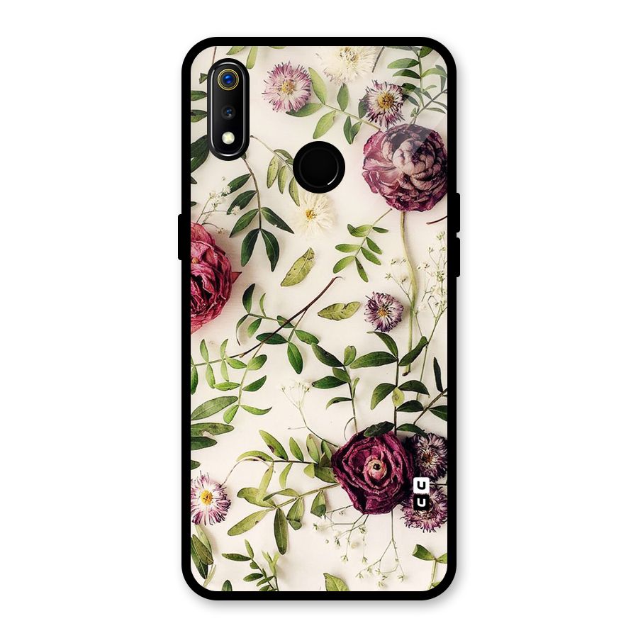 Vintage Rust Floral Glass Back Case for Realme 3