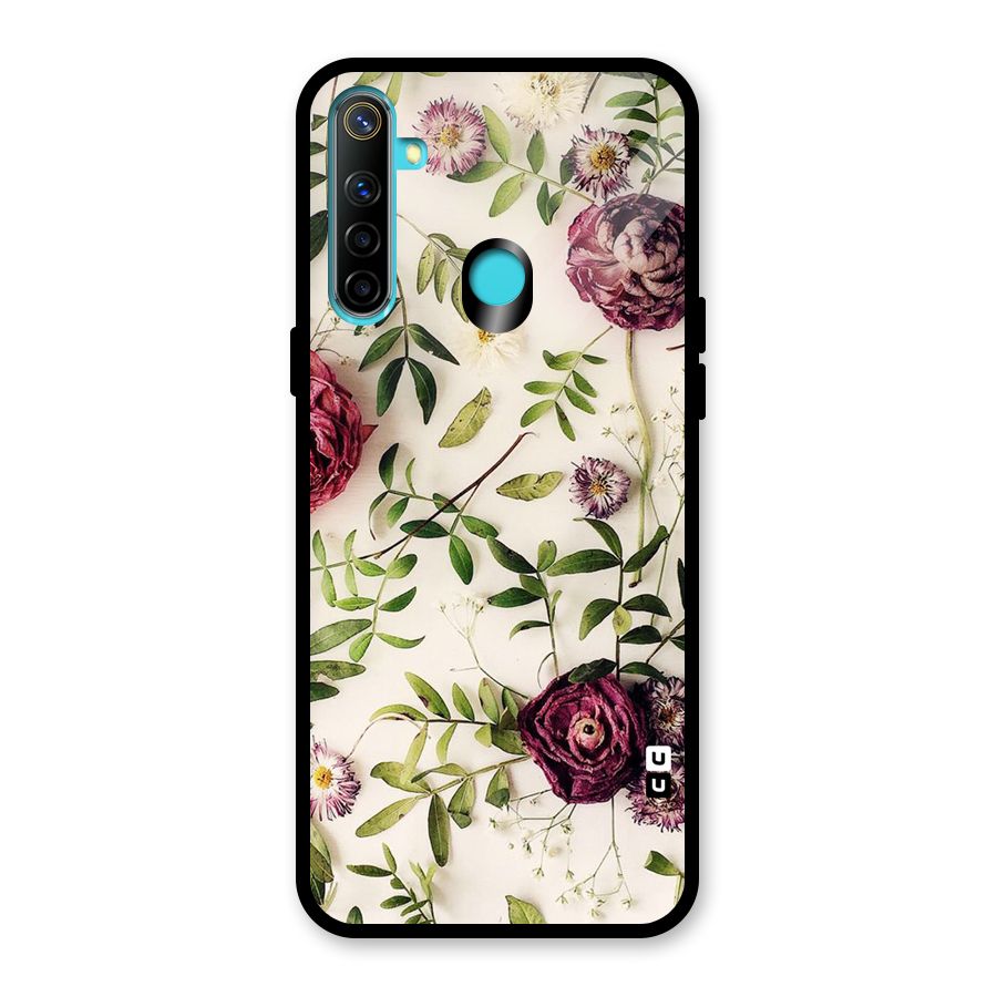 Vintage Rust Floral Glass Back Case for Realme 5