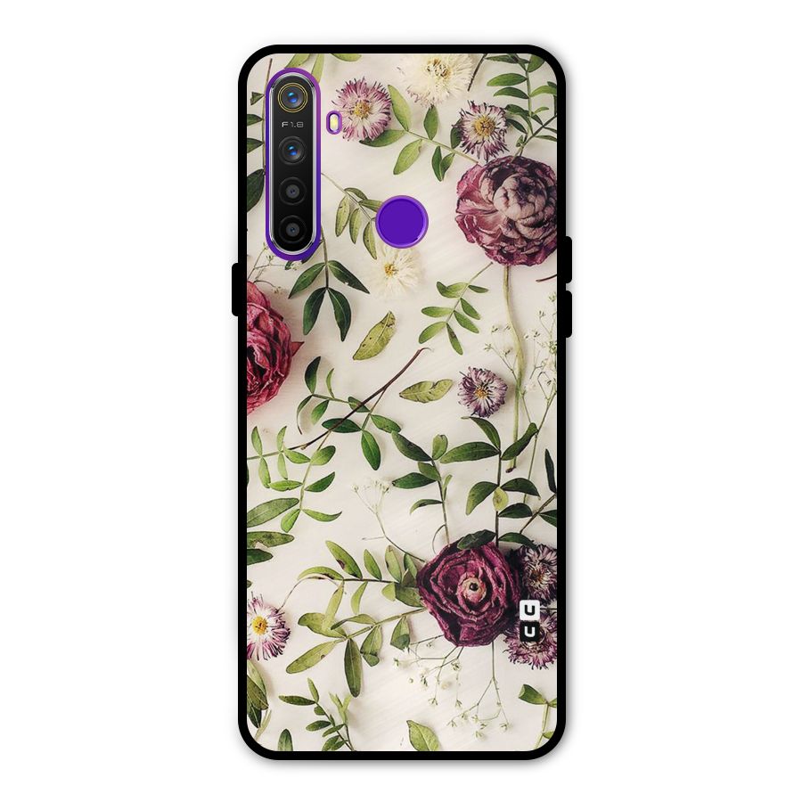 Vintage Rust Floral Glass Back Case for Realme 5s