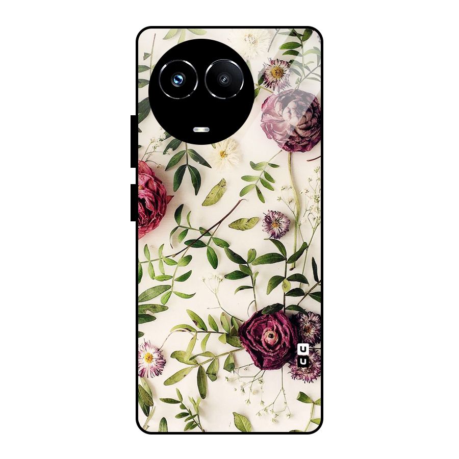 Vintage Rust Floral Glass Back Case for Realme Narzo 60X