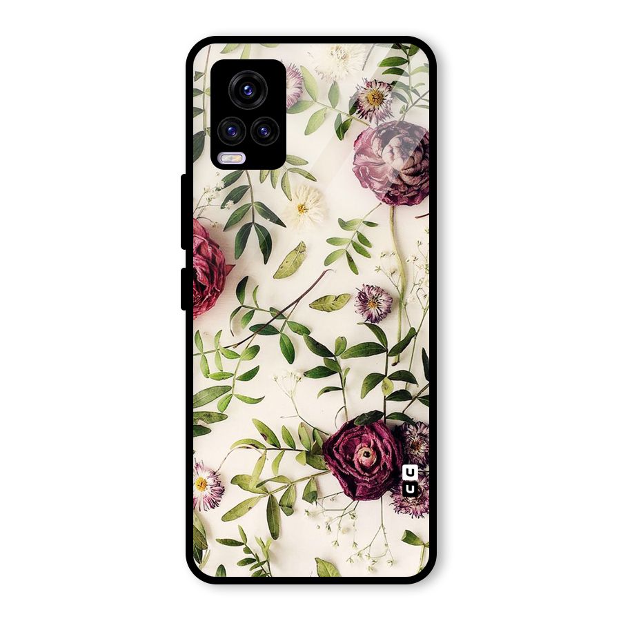 Vintage Rust Floral Glass Back Case for Vivo V20 2021