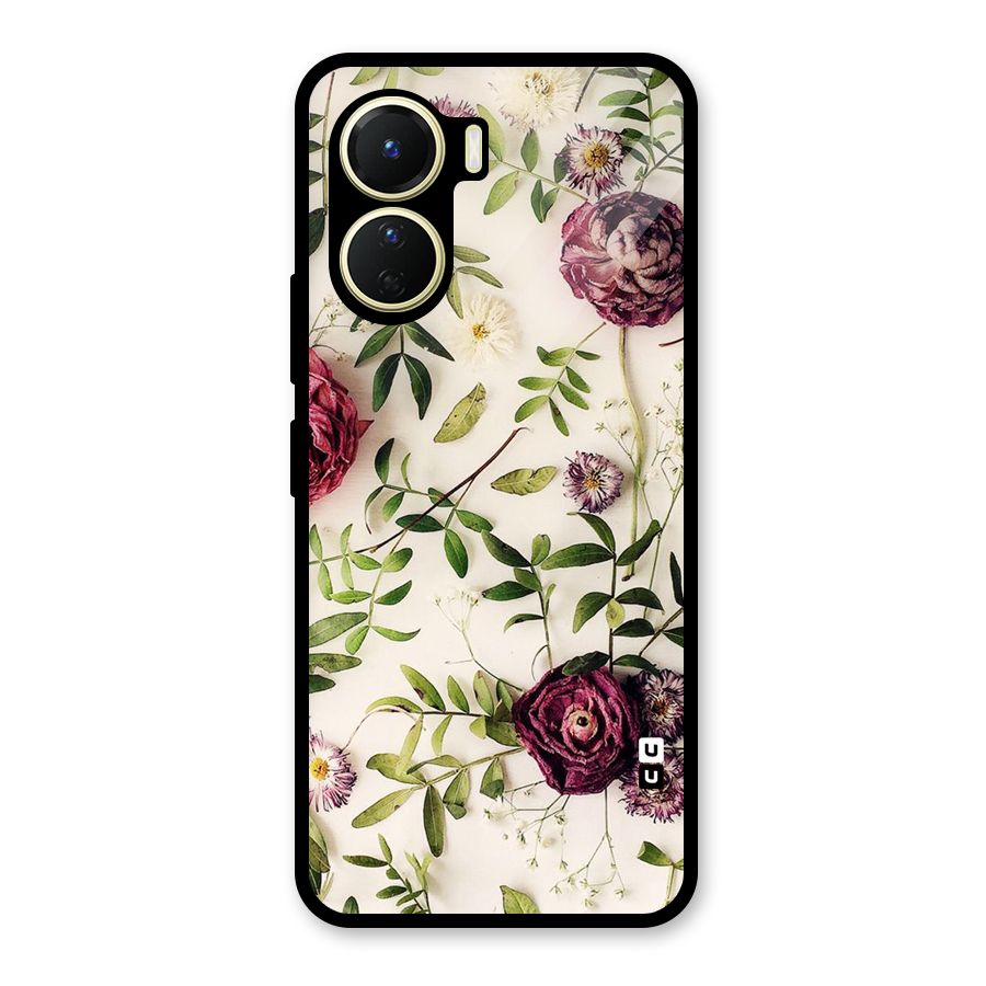 Vintage Rust Floral Glass Back Case for Vivo Y16