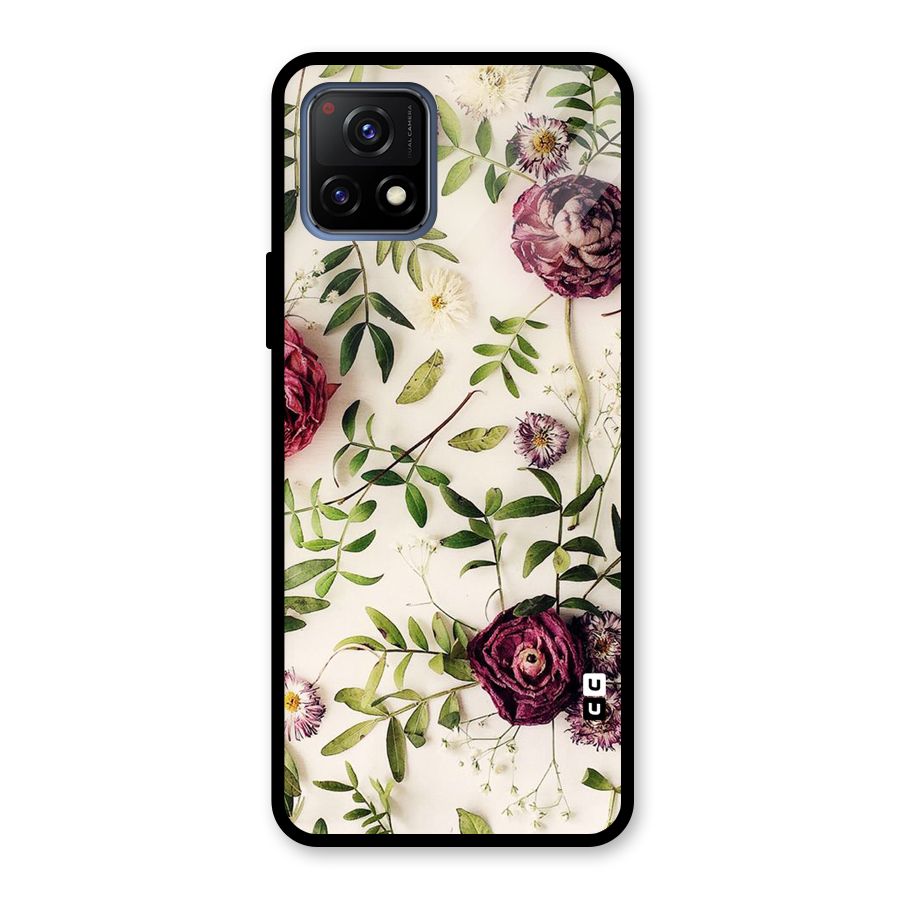 Vintage Rust Floral Glass Back Case for Vivo Y72 5G