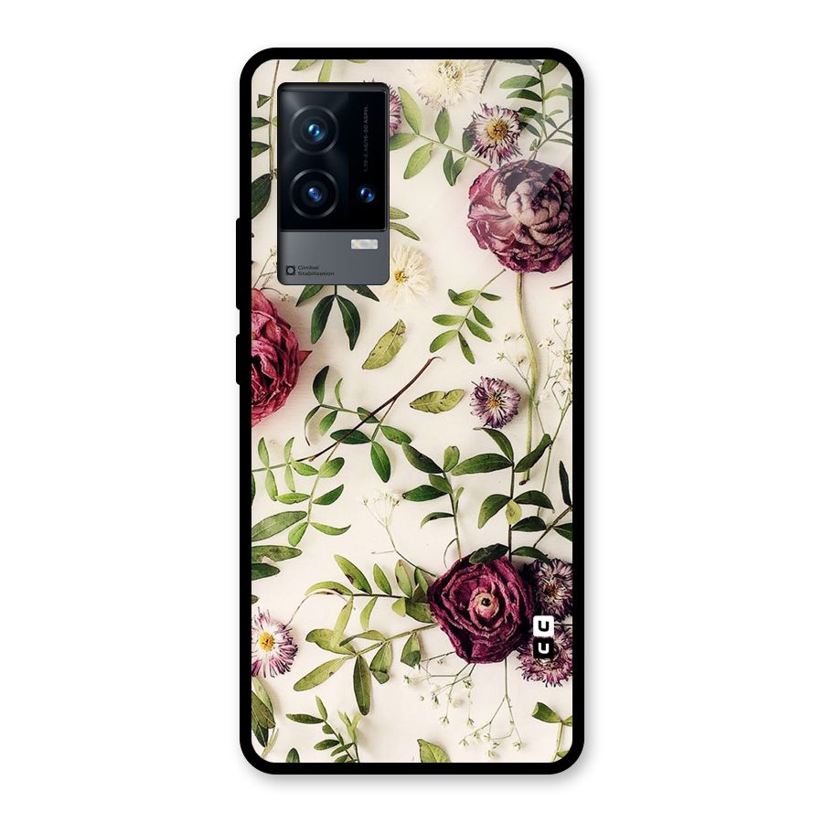 Vintage Rust Floral Glass Back Case for iQOO 9 5G