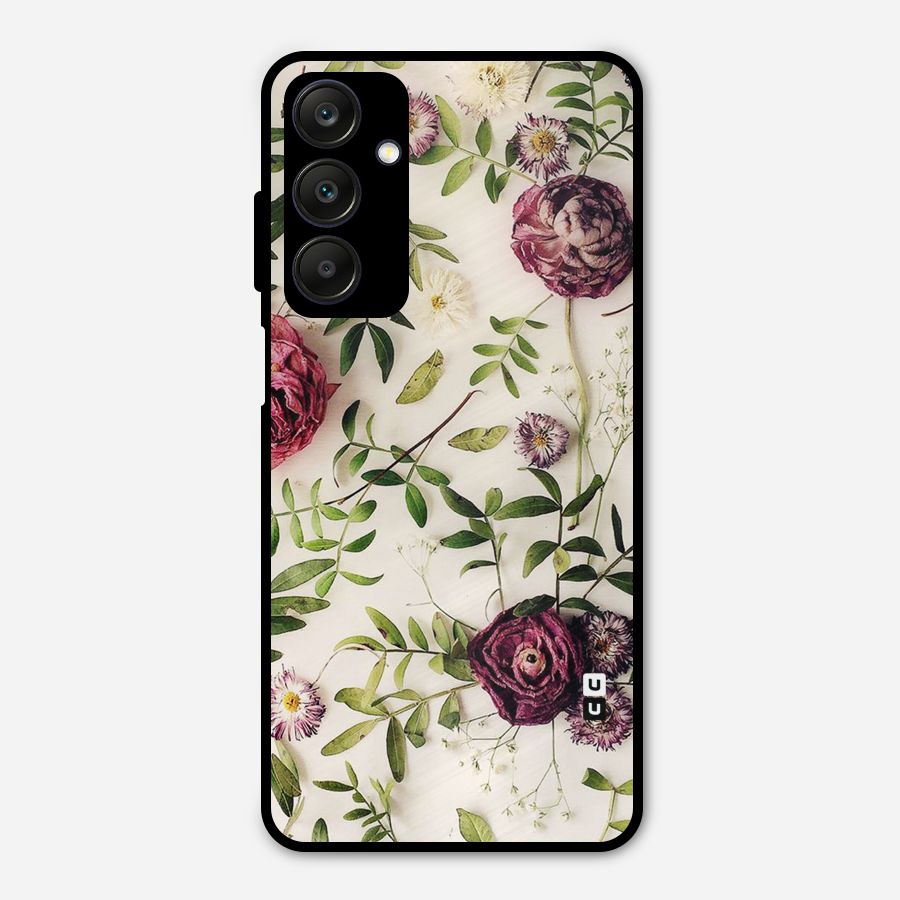 Vintage Rust Floral Metal Back Case for Galaxy A25 5G