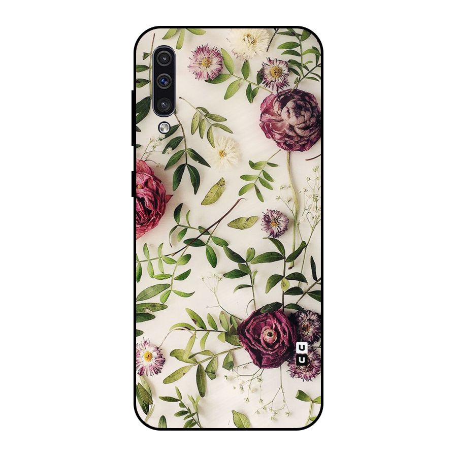 Vintage Rust Floral Metal Back Case for Galaxy A30s