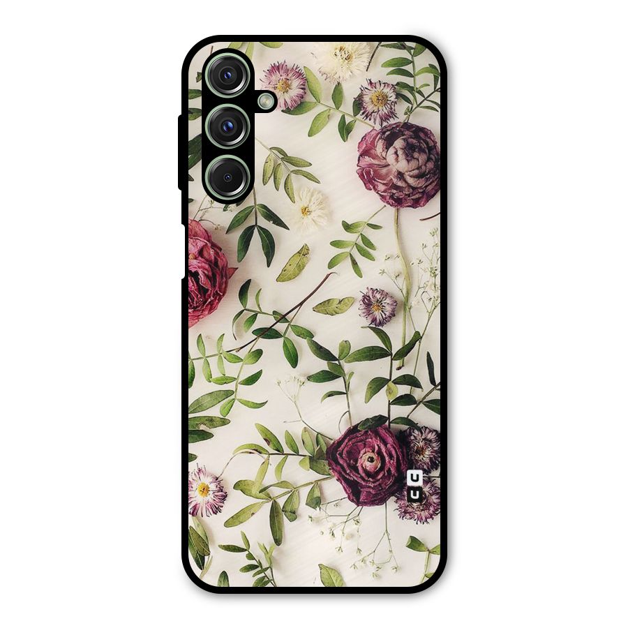 Vintage Rust Floral Metal Back Case for Galaxy F34